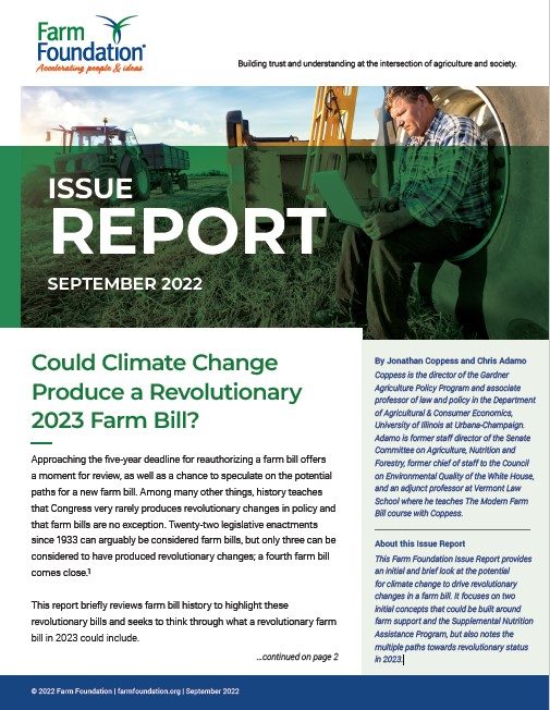 Farm Bill Issue Report Cover Page